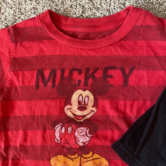 Disney toddler boy mickey mouse striped long sleeve red tee shirt 18 months - Picture 3 of 9